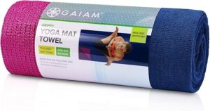 Gaiam Grippy Yoga Mat Towel - Hot Yoga - Machine Washable