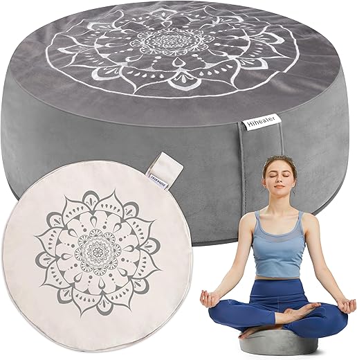 Hihealer Meditation Cushion with Velvet Cover