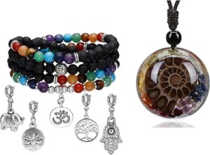 Jovivi 2 Item Chakra Bead Bracelet