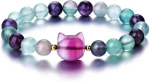 Jovivi Crystal Cat Beaded Bracelet