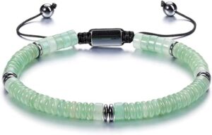 Jovivi Men's Gemstone Crystal Beaded Bracelet