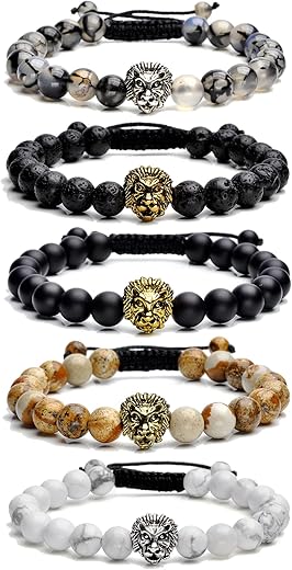 Jovivi Natural Stone Bead Bracelet Set