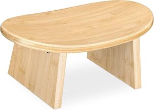 Navaris Bamboo Meditation Stool - Angled Comfort