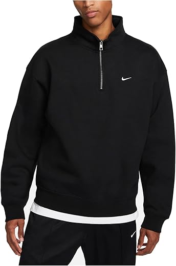 Nike Men's 1/4-Zip Solo Swoosh Top in Black