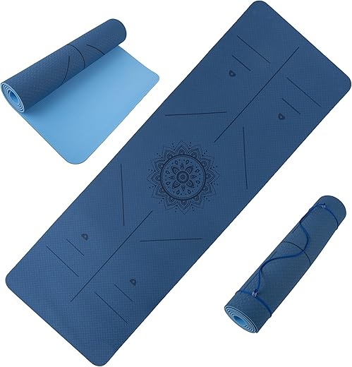 Non-Slip Yoga Mat with Alignment Marks