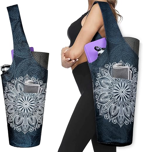 Printed Yoga Mat Bag with Pockets