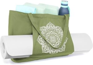 Yoga Mat Pocket Canvas Tote Bag